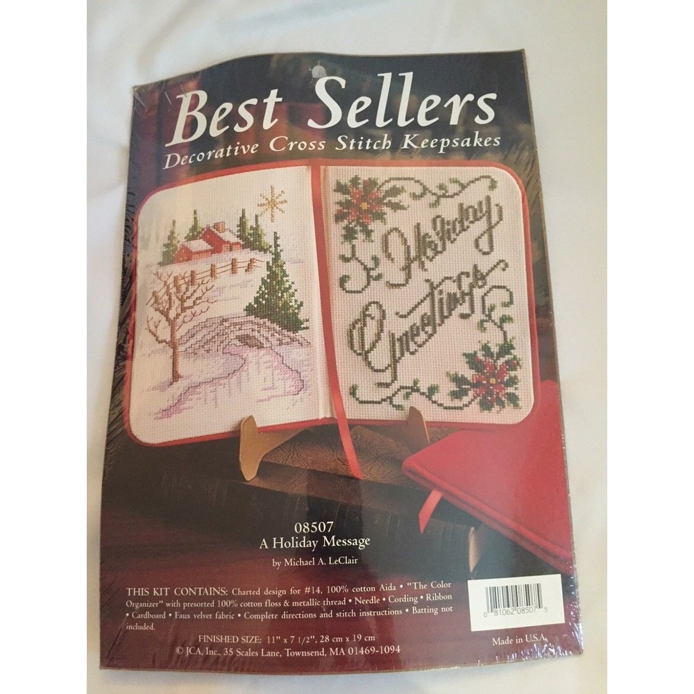 NIP Best Sellers Decorative Cross Stitch Keepsakes "A Holiday Message" 08507‎